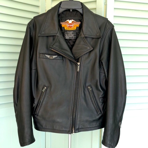 HARLEY DAVIDSON black leather jacket 💯% Authentic - Picture 4 of 17